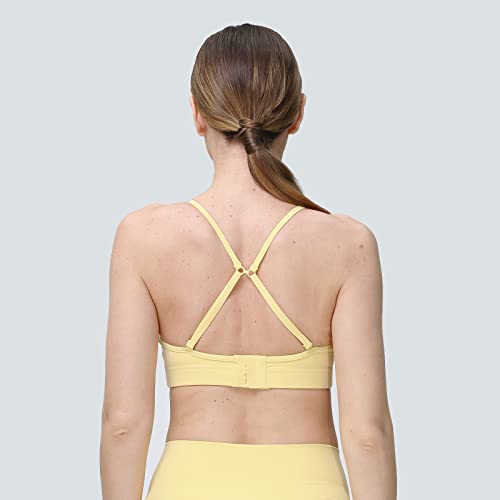 Sports Bras for Women - Criss-Cross Back High Impact Sports Bras for Womens Running Fitness Bra Yellow XL