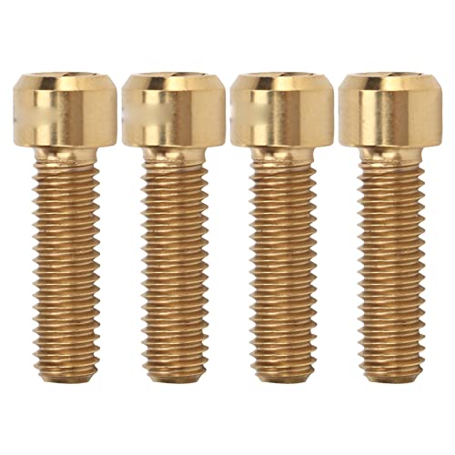 4Pcs M6 X 20mm Bike Disc Brake Clamp Bolt, Alloy Bike Disc Brake Fixed Screw for Moutain,Road Bike(Gold)