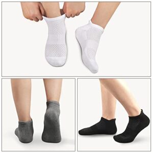 COOPLUS Mens Cotton Socks Ankle Athletic Cushion Running Socks for Men Moisture Wicking Breathable 6 Pairs