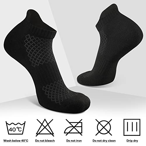 COOPLUS Mens Cotton Socks Ankle Athletic Cushion Running Socks for Men Moisture Wicking Breathable 6 Pairs