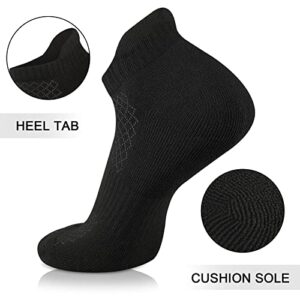 COOPLUS Mens Cotton Socks Ankle Athletic Cushion Running Socks for Men Moisture Wicking Breathable 6 Pairs