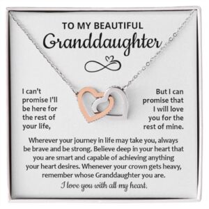 dsmstore ltd to my granddaughter necklace, gifts from grandma grandmother or grandpa grandfather, jewelry for birthday standard box polished stainless steel & rose gold finish