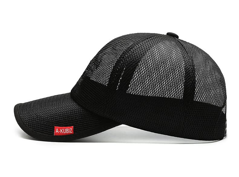 GEGEEN DOMOG Summer Mesh Baseball Cap for Men Women Trucker Mesh Hat Baseball Hats Outdoor Sports Running hat (202246*Black)