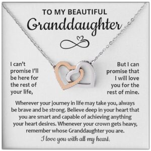 DsmStore Ltd To My Granddaughter Necklace, Gifts From Grandma Grandmother Or Grandpa Grandfather, Jewelry For Birthday Standard Box Polished Stainless Steel & Rose Gold Finish