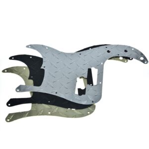 KAISH Premium 13-Hole Metal Diamond Plate Modern Style Standard Precision P Bass Pickguard Aluminium Anodized PB Pickguard for American FD P Bass Silver