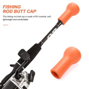 Pteanecay Rod Butt Cushion Fishing Cap,Floating Eva Foam Fishing Rod Cover for Large Fishing Rods (Orange)