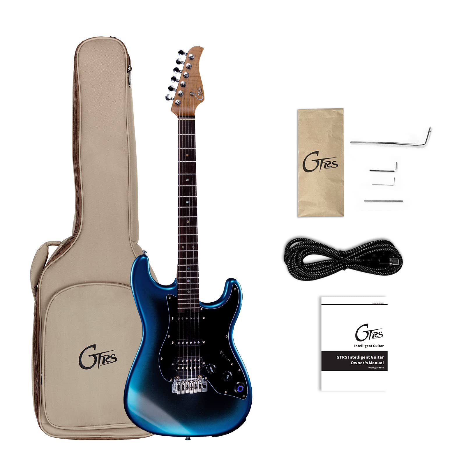 GTRS P800 Rosewood Fretboard Professional Electric Guitar Kit with Intelligent Process System Guitar Simulations Effects Drum Looper Metronome Support App Control for Recording Performance Practice