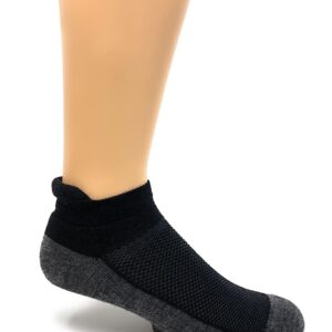 Warrior Alpaca Socks - Unisex High Performance Cross Trainer Athletic Socks (Large, Black/Grey Ankle)