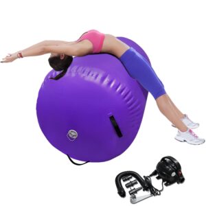 86 york air barrel gymnastics roller inflatable tumbling mat, cheerleading with electric pump (60cm(d)*100cm(h), purple)