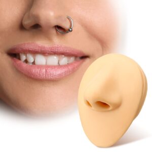 2 Pcs Silicone Nose Model, Soft Flexible Model Body Part Displays, Realistic Fake Nose, Piercing Practice Body Parts, Human Body Model for Jewelry Display, Practicing Suture, Mannequin Teaching Tool