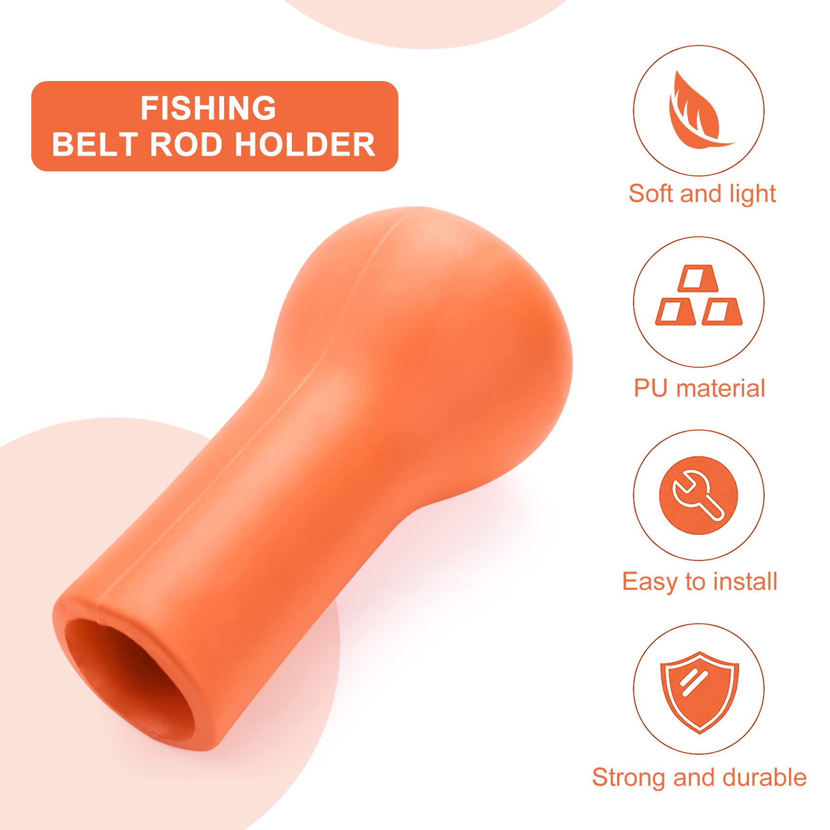 Pteanecay Rod Butt Cushion Fishing Cap,Floating Eva Foam Fishing Rod Cover for Large Fishing Rods (Orange)