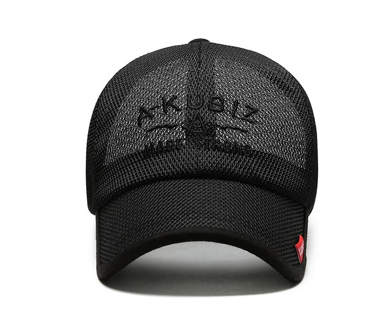 GEGEEN DOMOG Summer Mesh Baseball Cap for Men Women Trucker Mesh Hat Baseball Hats Outdoor Sports Running hat (202246*Black)