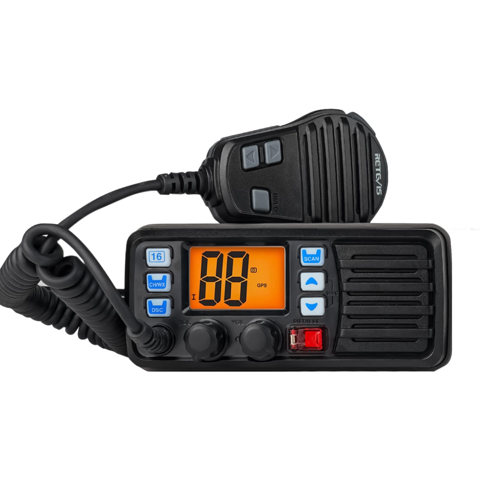 Retevis RM20 Marine VHF Radios for Boats, Marine Band Radio, Built in GPS, DSC, IP67 Waterproof, NOAA Weather, Fixed Mount Ship to Shore Radio for Boats(Black)