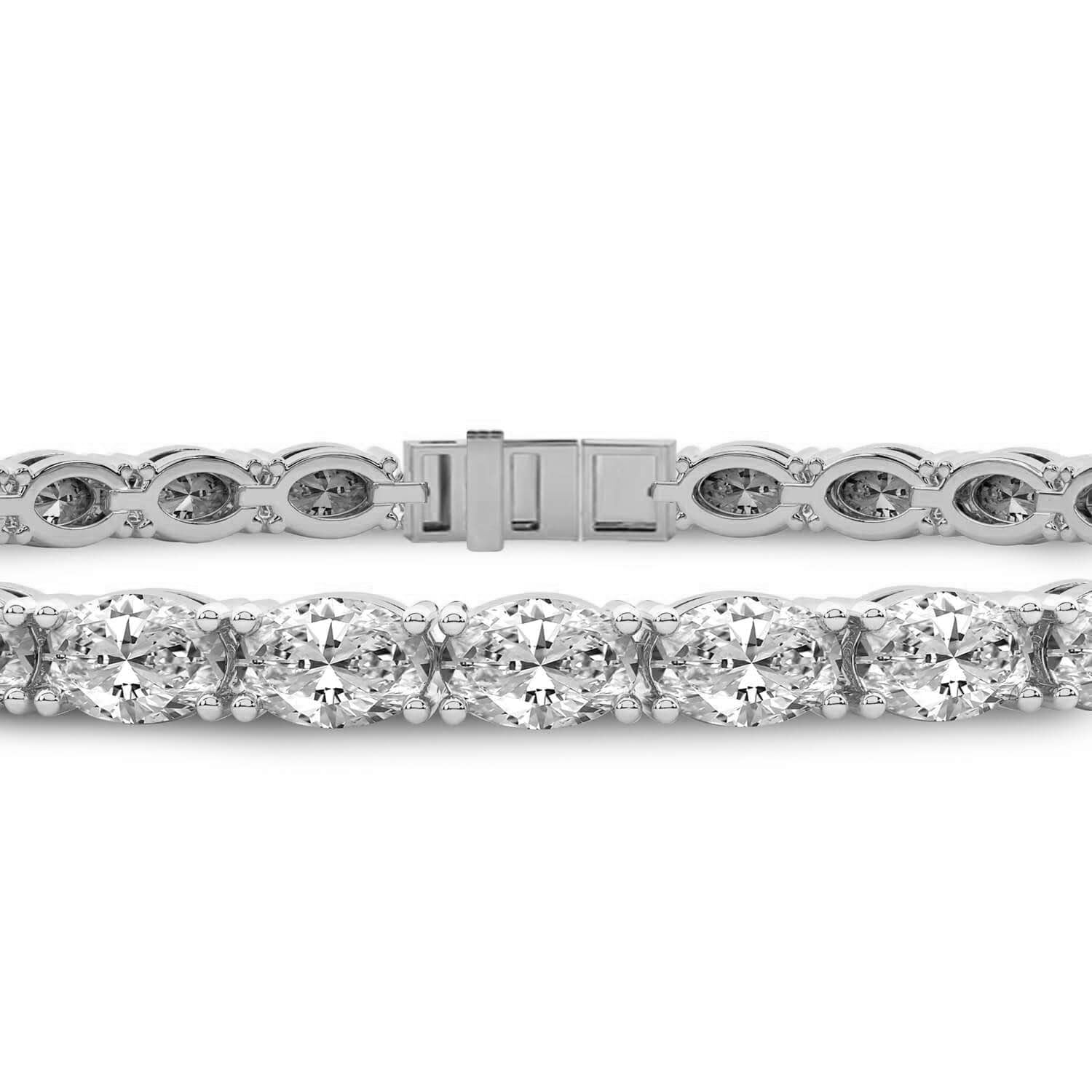 FRIENDLY DIAMONDS 5 Carat IGI Certified Lab Grown Diamond Bracelet Line 7" | 14K in White Gold | Aldea Oval Lab Diamond Tennis Bracelet | Prong Settings | FG-VS1-VS2 Quality