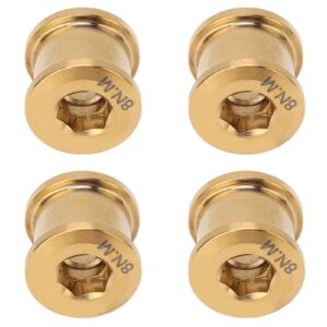 4Pcs Chainwheel Disc Screw, Alloy Single Chainring Bolts for Mountain Bikes(Gold)