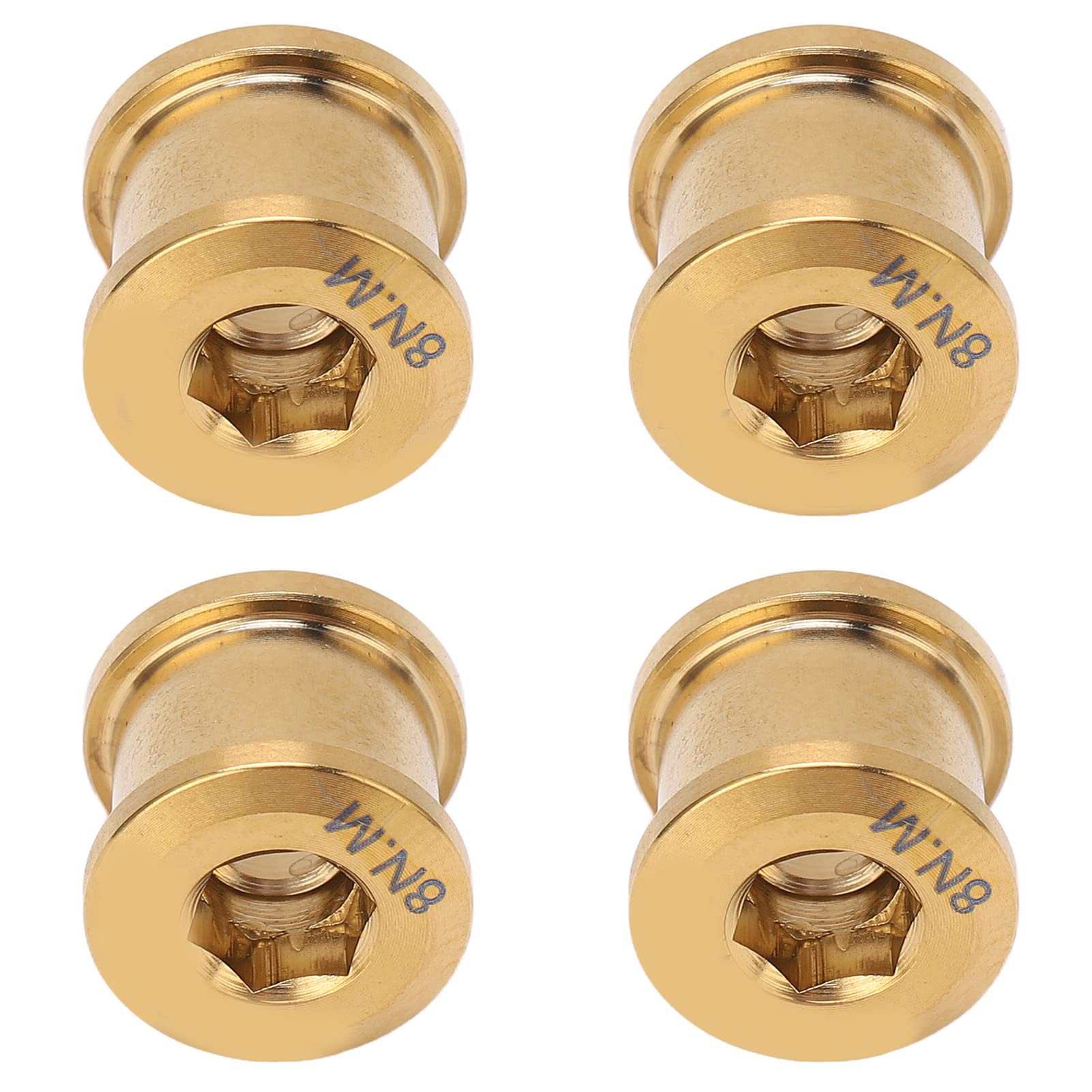 4Pcs Chainwheel Disc Screw, Alloy Single Chainring Bolts for Mountain Bikes(Gold)