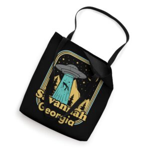 Savannah Georgia UFO Alien Hunter 80s State Pride Tote Bag