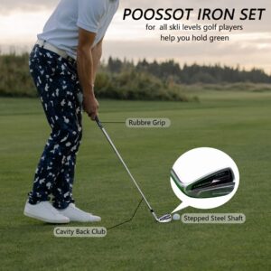 POSSOT Golf Irons Individual, Golf Iron Set for Men (5,6,7,8,9 and Piching Wedge Right Handed with Regular Flex Steel Shaft, WHI-711