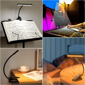 iGoober 28 LED Music Stand Light, Clip on Piano Lights, Eye Caring & Blue Light Blocking, USB-C Rechargeable, 4 Color x 3 Brightness, Perfect for Musician, Piano, Keyboard, Orchestra