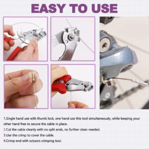 Swpeet 102Pcs Professional Alloy Bike Cable End Caps Cable End Crimps and Stainless Steel Cable Wire and Housing Cutter Scissors with Brake Shifter Gear Cable Caliper Puller Plier Tool