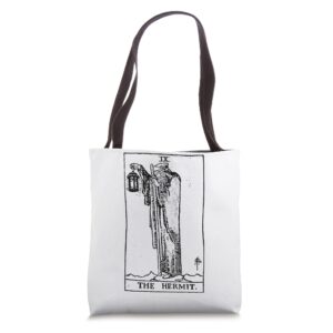 the hermit tarot card tote bag