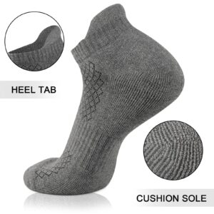 COOPLUS Mens Cotton Socks Ankle Athletic Cushion Running Socks for Men Moisture Wicking Breathable 6 Pairs