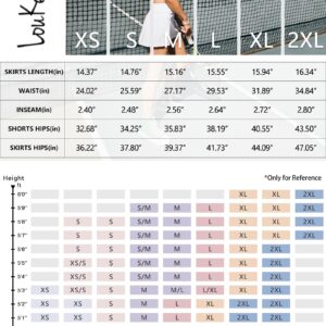 LouKeith Tennis Skirts for Women Golf Athletic Activewear Skorts Mini Summer Workout Running Shorts with Pockets Light Gray S