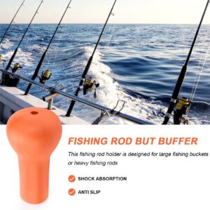 Pteanecay Rod Butt Cushion Fishing Cap,Floating Eva Foam Fishing Rod Cover for Large Fishing Rods (Orange)