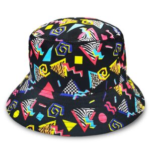 retro 80s 90s bucket hat accessories women men black hip hop cap party outfits