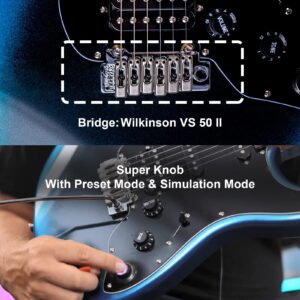 GTRS P800 Rosewood Fretboard Professional Electric Guitar Kit with Intelligent Process System Guitar Simulations Effects Drum Looper Metronome Support App Control for Recording Performance Practice