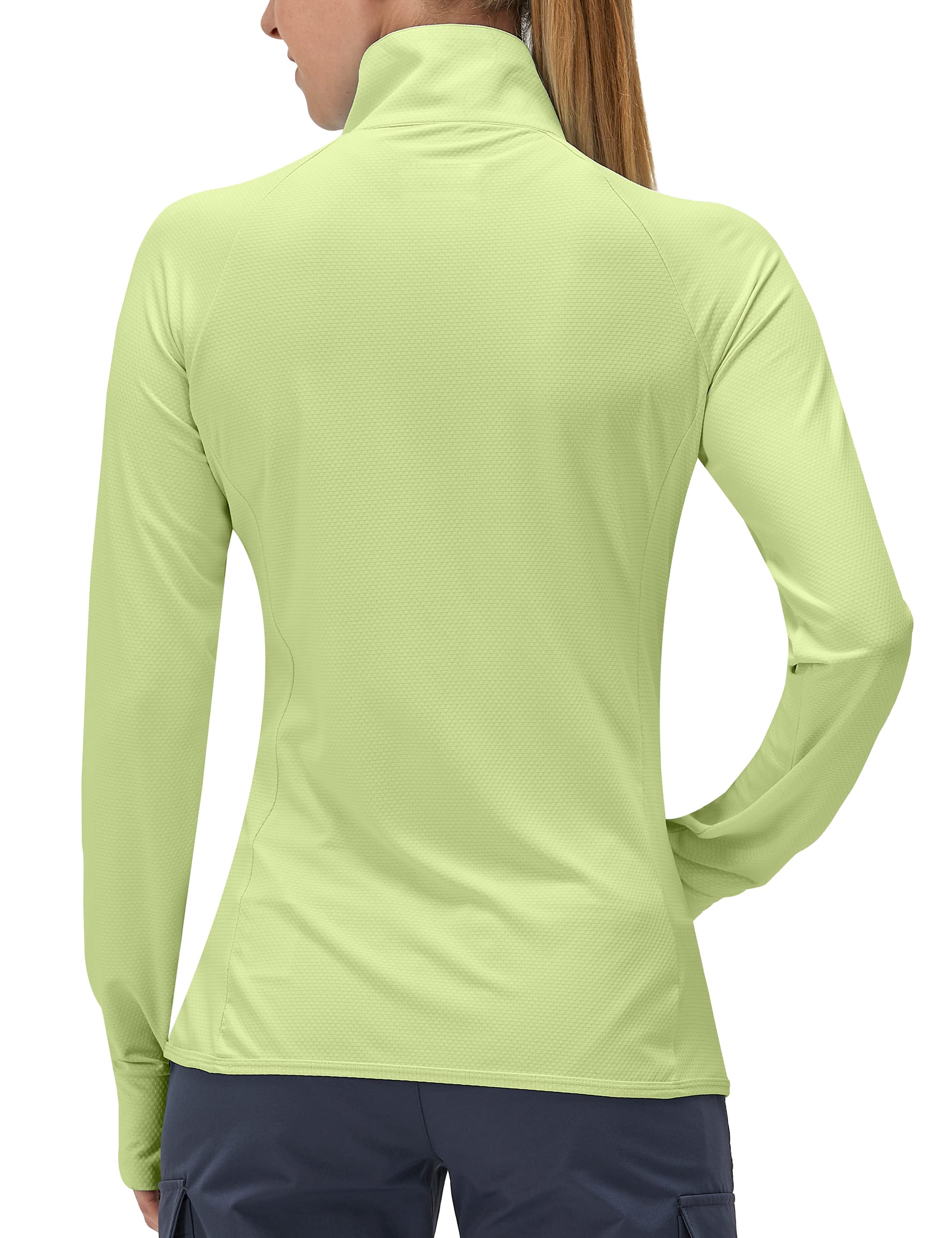 Women's UPF 50+ UV Sun Protection Clothing Long Sleeve Athletic Hiking Shirts Lightweight SPF Zip Up Outdoor Jacket(Green,XL)