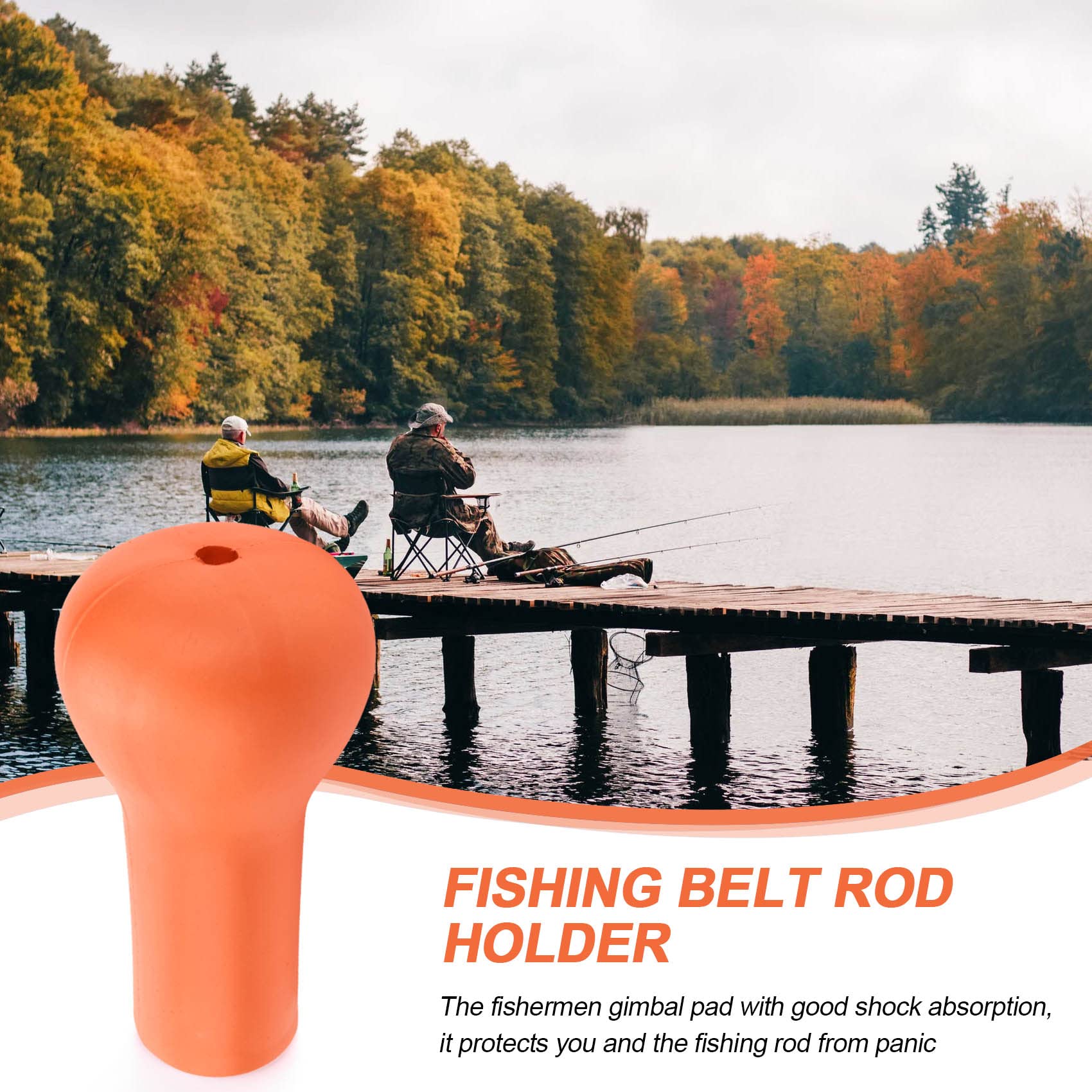 Pteanecay Rod Butt Cushion Fishing Cap,Floating Eva Foam Fishing Rod Cover for Large Fishing Rods (Orange)