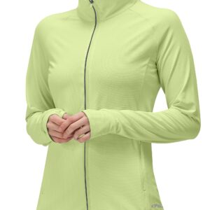 Women's UPF 50+ UV Sun Protection Clothing Long Sleeve Athletic Hiking Shirts Lightweight SPF Zip Up Outdoor Jacket(Green,XL)