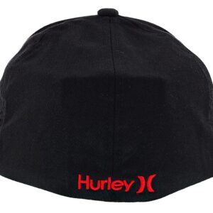 Hurley Men's One & Only Flexfit Hat, Black/Red Large/X-Large