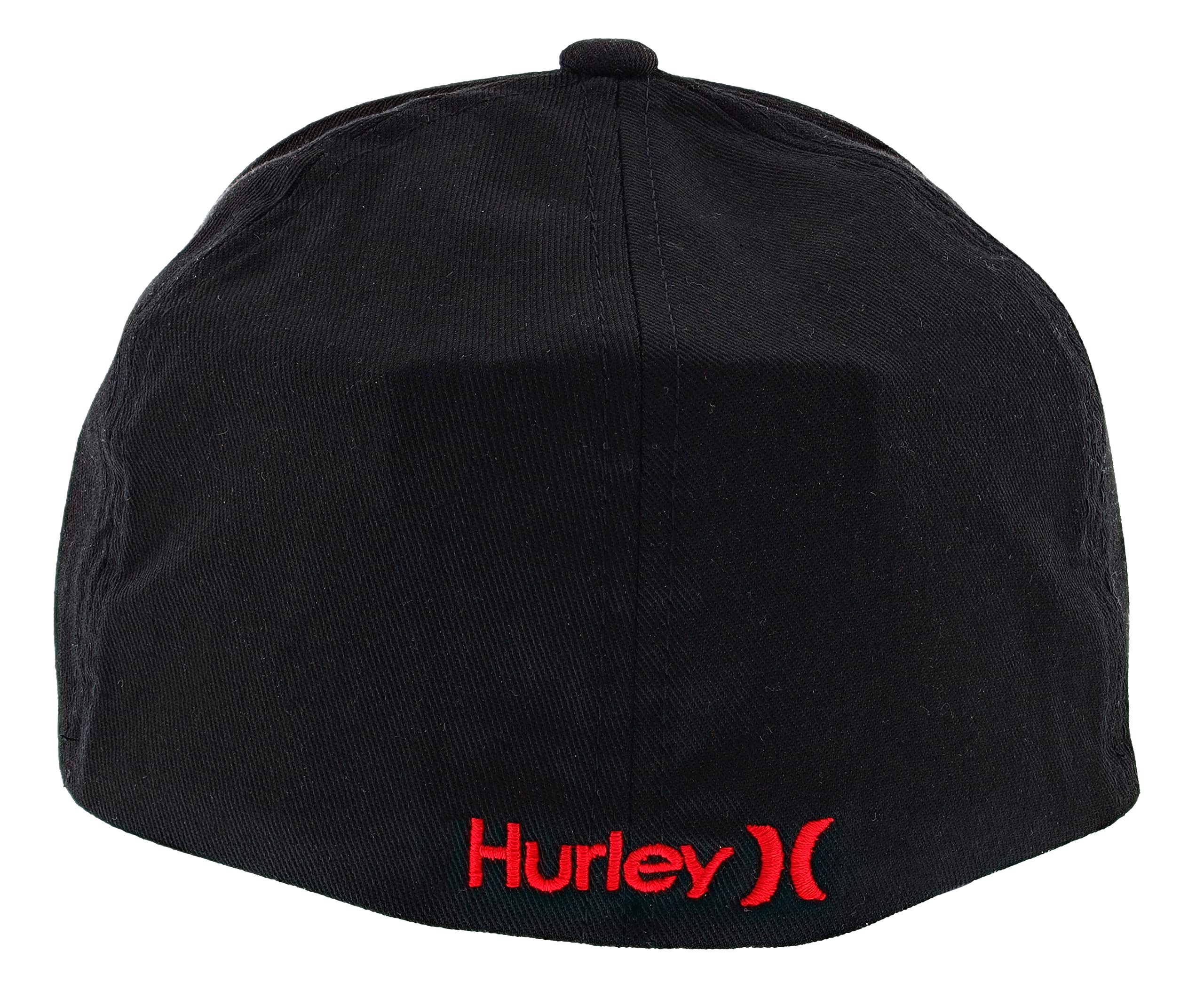 Hurley Men's One & Only Flexfit Hat, Black/Red Large/X-Large