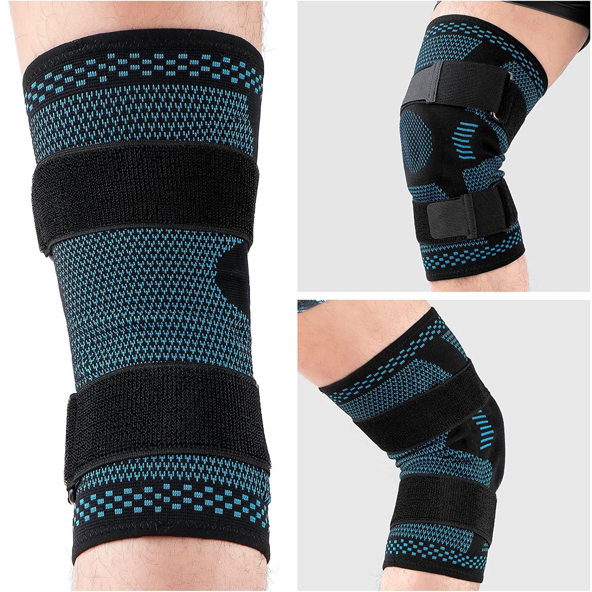 LTLCLZ 1Pcs Knee Brace Support Compression Sleeve with Side Stabilizers and Patella Gel for Knee Pain Meniscus Tear Injury Recovery,Black,M