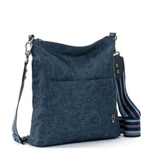 The Sak Lucia Crossbody in Eco Twill, Convertible Purse with Adjustable Strap, Indigo Spirit Desert