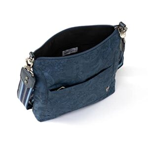 The Sak Lucia Crossbody in Eco Twill, Convertible Purse with Adjustable Strap, Indigo Spirit Desert