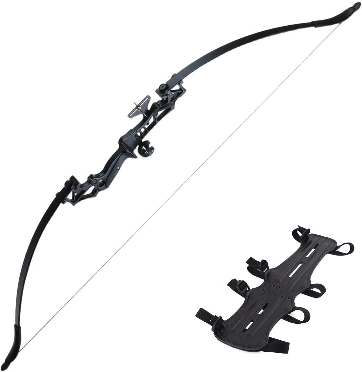 TOPARCHERY Archery Takedown Recurve Bow Hunting Long Bow Alloy Riser for Outdoor Shooting Training- Right Hand - Draw Weight 30lbs 40lbs - with Arrow Sight, Arrow Brush