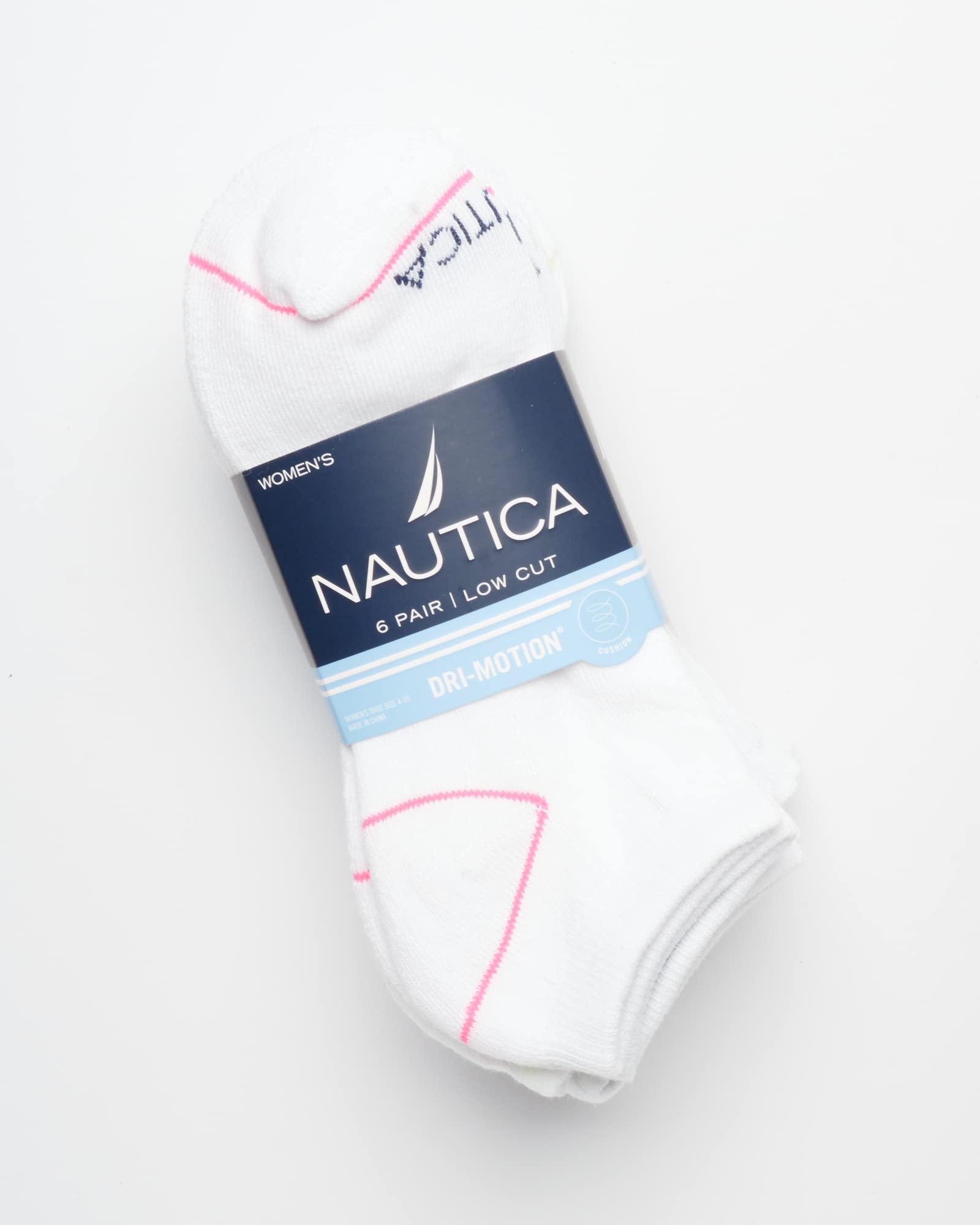 Nautica Women's Socks - Athletic Cushion Low Cut Socks (6 Pack), Size 4-10, Bright Assortment