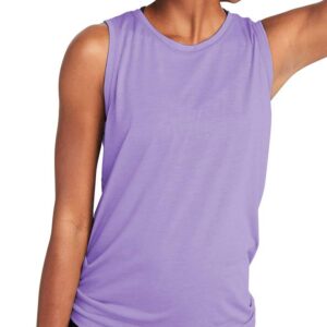 Bestisun Workout Tank Tops for Women Mesh Gym Athletic Shirts Tie Back Workout Tank Mesh Muscle Tank Purple XL