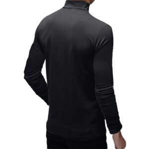 Rela Bota Mens Fashion T-Shirts Mock Turtleneck Undershirts Thermal Underwear Long Sleeve Slim Fit Stretch Basic Pullover Black