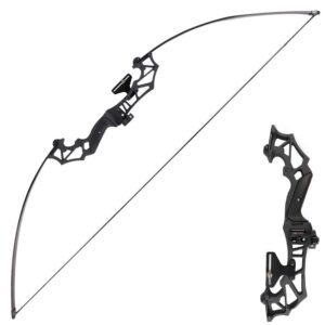 Toparchery Archery Takedown Recurve Bow Hunting Long Bow Set Alloy Riser - Right Hand Black - Draw Weight 30lbs 40lbs - with Arrow Sight, Arrow Brush