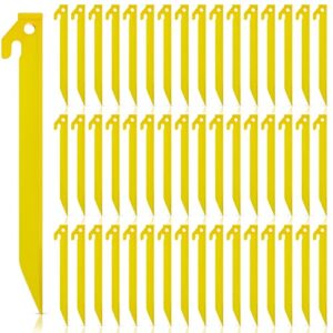 Deekin Plastic Tent Stakes 9 Inch Heavy Duty Tent Pegs Spike Hook Stakes Light Safe Tent Stakes Canopy Stakes for Summer Beach Garden Decorations Camping Outdoor Lawn Tarp(Yellow, 36 Pcs)