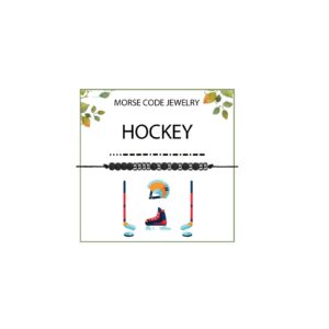 WSNANG Hockey Gift Hockey Morse Code Bracelet Hockey Sport Players Coaches Gifts Hockey Players Team Party Gift Hockey Lover Gift (Hockey MC Br)