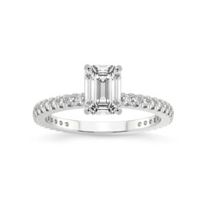 friendly diamonds diamond ring gift for mom 3 ct igi certified emerald shape lab grown diamond ring | 14k or 18k white, yellow or rose gold | zoey eternity lab diamond ring | fg-vs1-vs2 quality