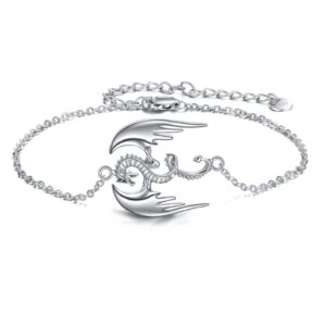 urone viking dragon bracelet sterling silver legendary dragon religious jewelry gift for women men