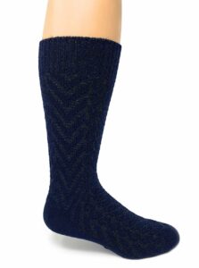 warrior alpaca socks - two-tone texture socks alpaca wool socks (large, navy/olive)