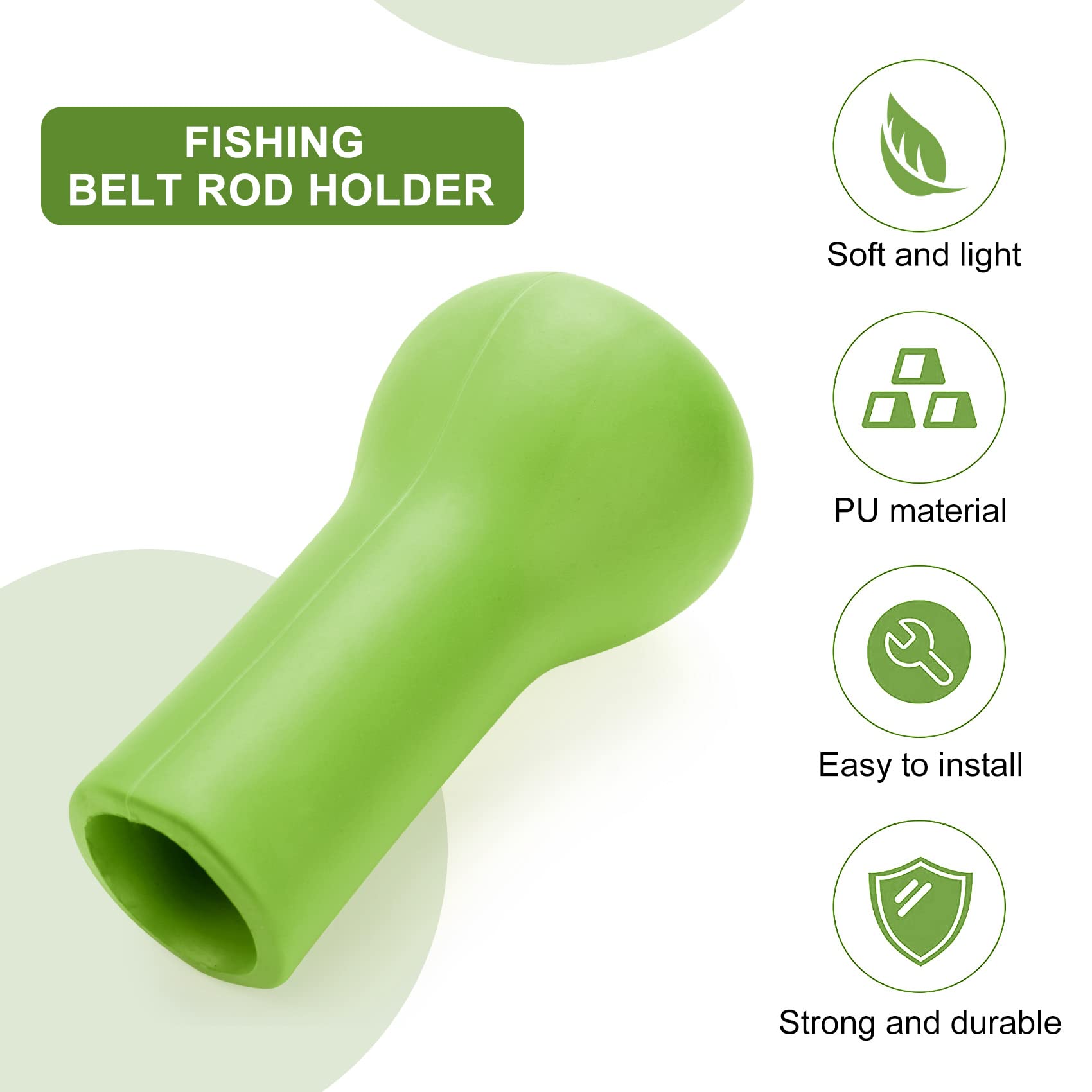 Pteanecay Rod Butt Cushion Fishing Cap,Floating Eva Foam Fishing Rod Cover for Large Fishing Rods (Green)