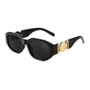 feisedy retro trendy rectangle sunglasses women men vintage 90s small narrow square sunglasses b2322